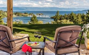 Private deck with view of Flathead Lake